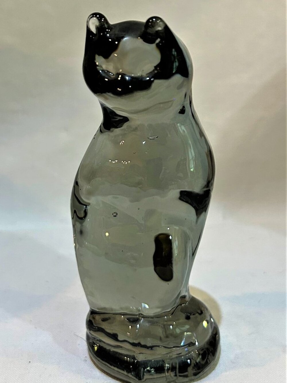 VTG Reijmyre Sweden Art Glass Crystal Cat Figurine Original Sticker Signed Tyko
